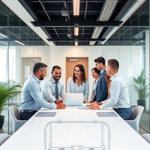 Een professioneel team dat samenwerkt in een modern kantoor in Rotterdam, met focus op samenwerking en innovatie.
