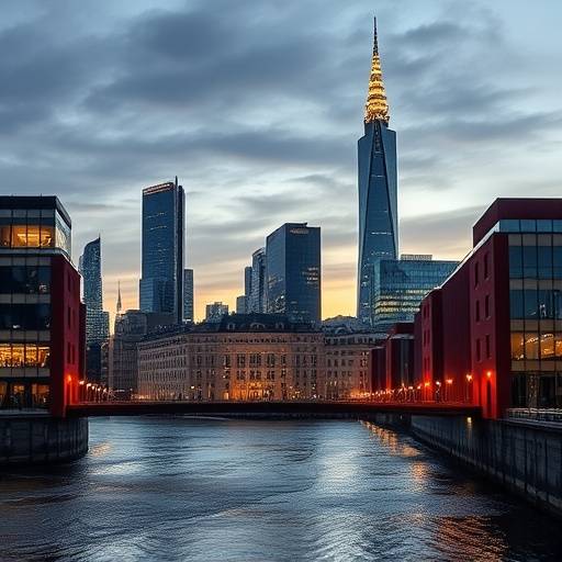 Stadsprofiel van Rotterdam met een focus op architectuur, vastgelegd met scherp licht